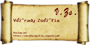 Várady Zsófia névjegykártya